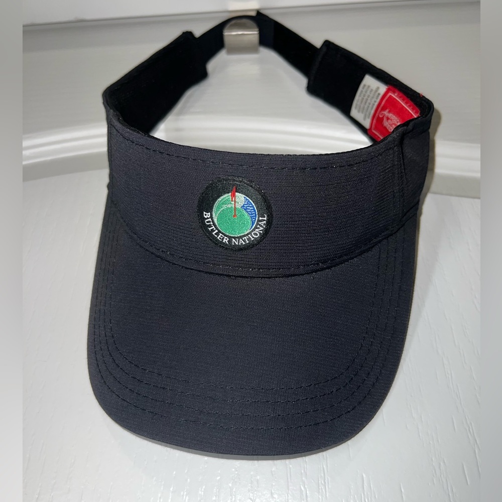 Butler National Golf Club American Needle Black Logo Visor Adjustable